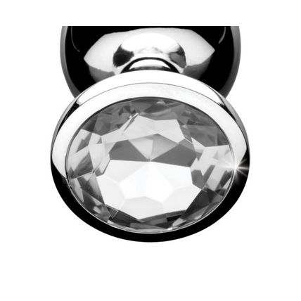 Clear Gem Anal Plug Large Metal Jewel Aluminium Booty Sparks Ass Butt Play Huge!