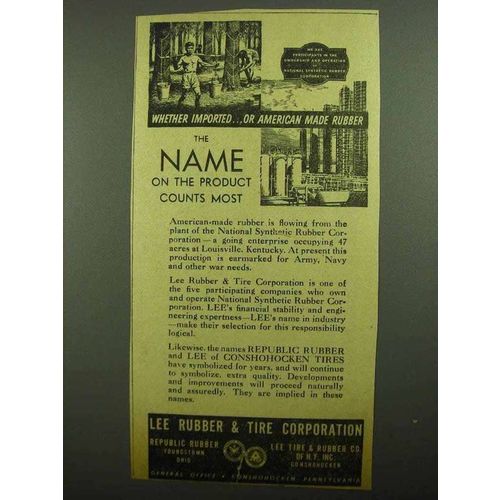 1943 Lee Rubber & Tire Ad - Imported or American Made