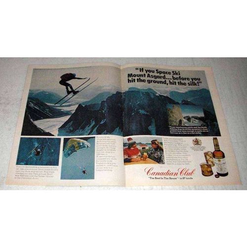 1976 Canadian Club Whisky Ad - Space Ski Mount Asgard