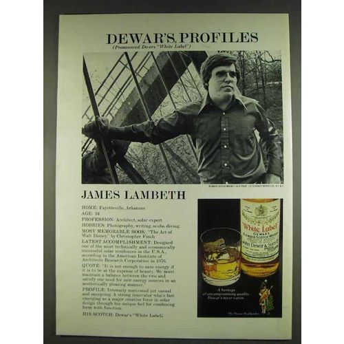 1978 Dewar's White Label Scotch Ad - James Lambeth