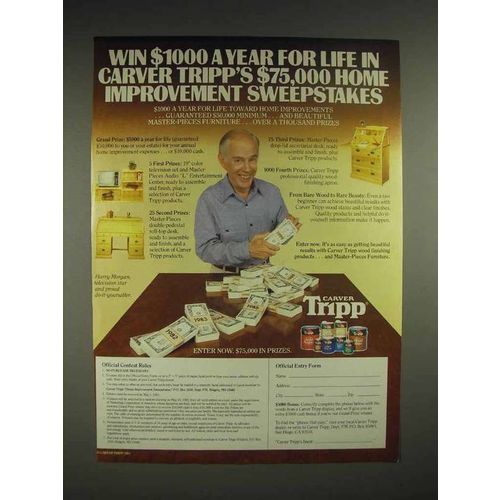 1982 Carver Tripp Stain Ad - Harry Morgan