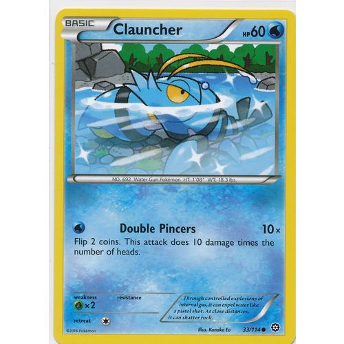 Pokemon XY Steam Siege 33/114 Clauncher