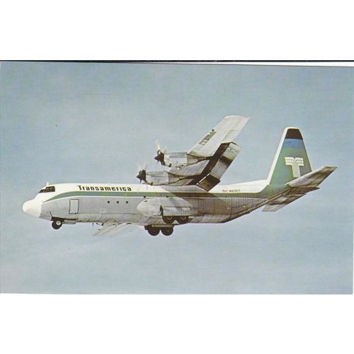 Transamerican Airlines Lockheed Hercules L100 30 Civil Aircraft Postcard A19992