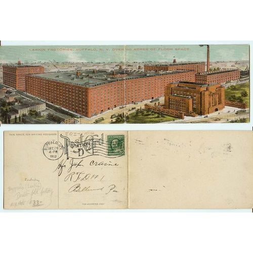 New York Buffalo Larkin Factories Large Factory Complex Double Fold Card~166