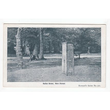 Rufus Stone New Forest Hampshire Howard's Series Postcard 311