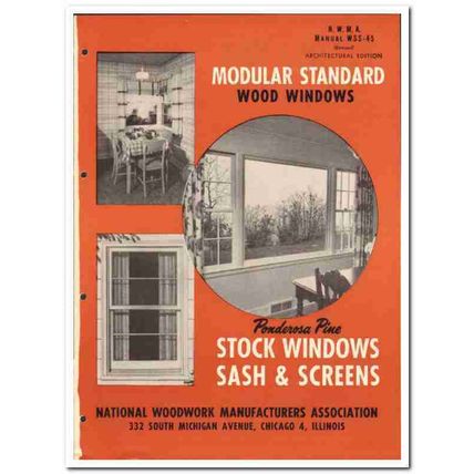 National Woodwork Mfr Assoc 1955 vintage window wood Modular Standard