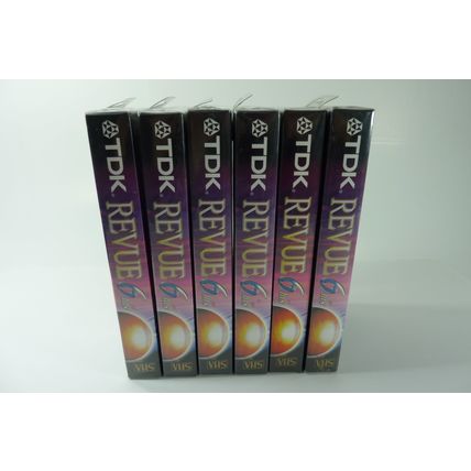6 TDK Revue Premium T-120 VHS Recording Tapes. Lot of 6 tapes