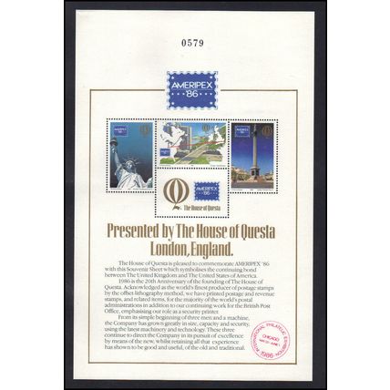 Event Card Great Britain AMERIPEX '86 (No Stamp) Box0333