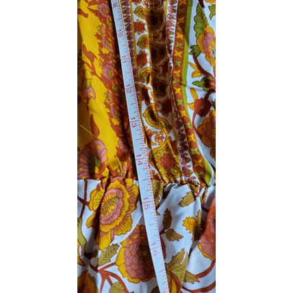 Orange Floral Button-Front Short-Sleeve Maxi Dress