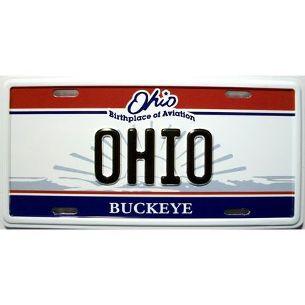 Ohio the Buckeye State License Plate Novelty Fridge Magnet