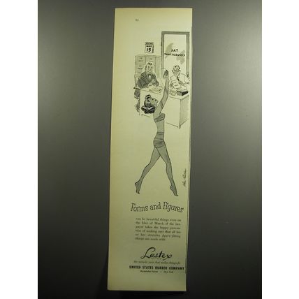 1951 United States Rubber Company Lastex Ad - Forms and Figures