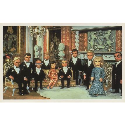 Thunderbirds Full Cast International Rescue Portrait TV Show Postcard