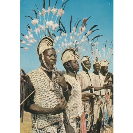 African Dancers Musical Instruments Mouth Organ Postcard