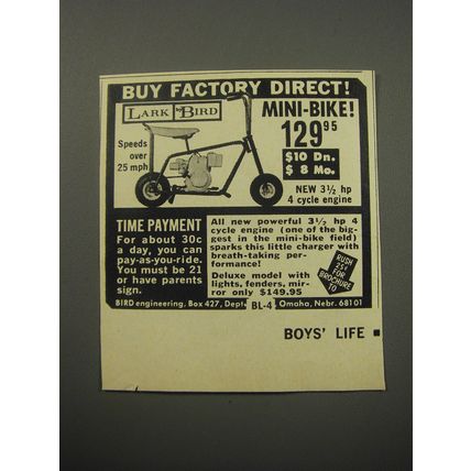 1969 Bird Lark Mini-Bike Ad - Buy factory direct