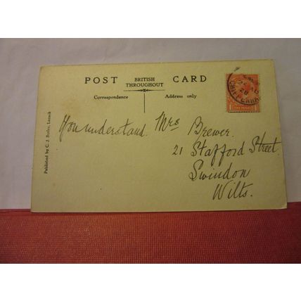 HIGH ST, LACOCK, WILTSHIRE used antique postcard C. J. Butler 1928 pm #