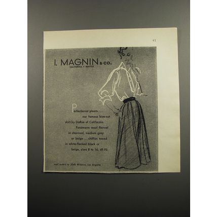 1955 I. Magnin Skirt by DaRue of California Ad - Perfectionist pleasts