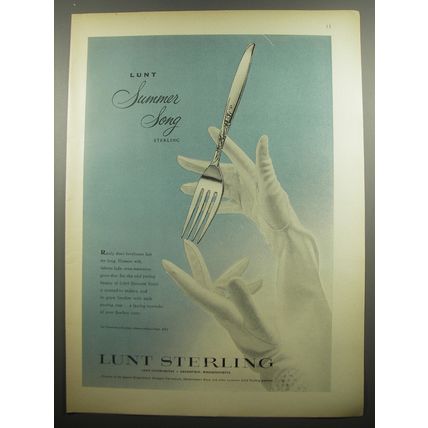 1955 Lunt Summer Song Sterling Advertisement