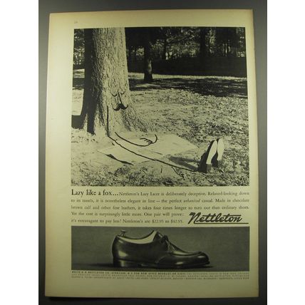 1955 Nettleton Shoes Advertisement - Lazy like a fox