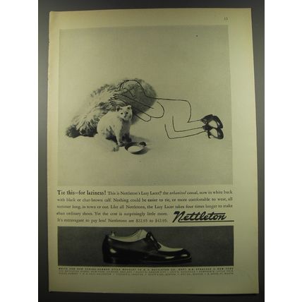 1955 Nettleton Shoes Advertisement - Tie this for laziness