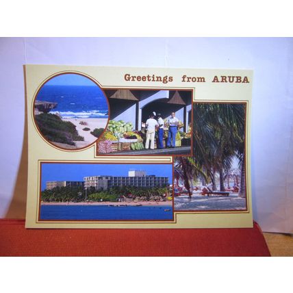 multiview, ARUBA, NETHERLANDS ANTILLES, CARIBBEAN ISLAND unused postcard (c) #
