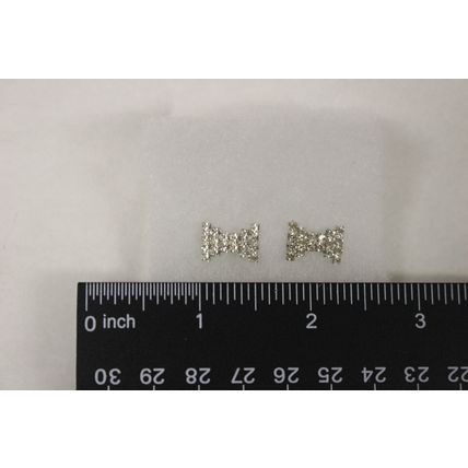 Faux diamond bow-tie shaped 15" choker with matching bow-tie earrings