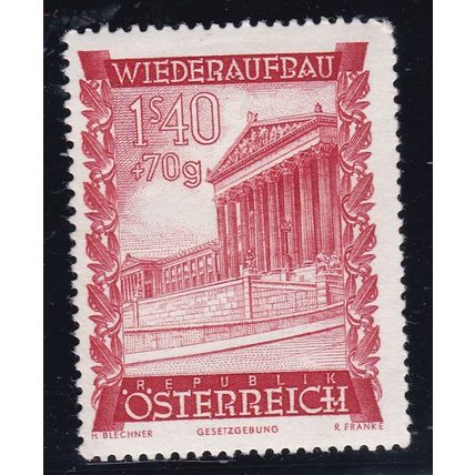 Austria 1948 Parliament Building 1s40g +70g Mint Never Hung SG 1097 VGC