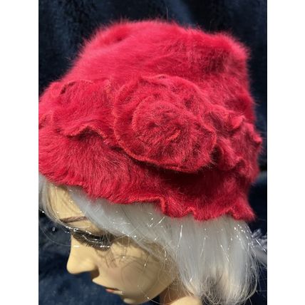 Red Fashionable Hat! Small has holes & Sracthes on the leather on the side,.
