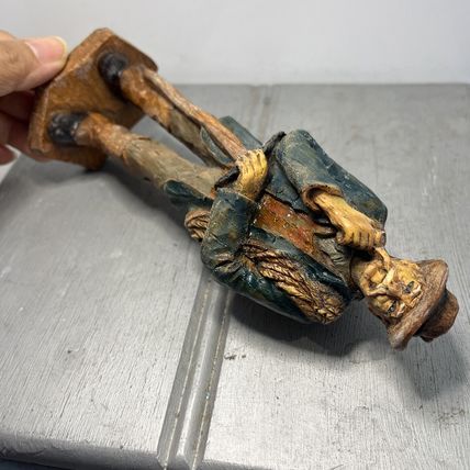 Old Man with Smoke Pipe Vintage Figurine Collectable.