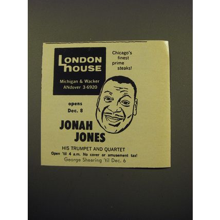 1959 London House Restaurant Ad - Opens Dec. 8 Jonah Jones