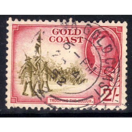 Gold Coast 1948 KGV1 2/-d Green & Magenta Used SG 144 ( L965 )