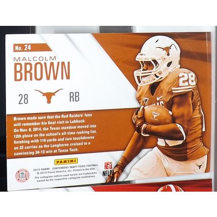 2015 Panini Contenders DP MALCOLM BROWN Texas/Rams) School Colors #24