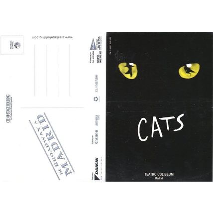 Cats Musical Live at Broadway Madrid Spanish Teatro Coliseum Theatre Postcard
