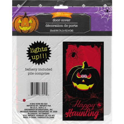Halloween Light Up Party Decoration Haunted Door Cover 30" x 60" Inches