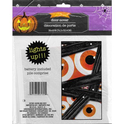 Halloween Light Up Party Decoration Haunted Door Cover 30" x 60" Inches