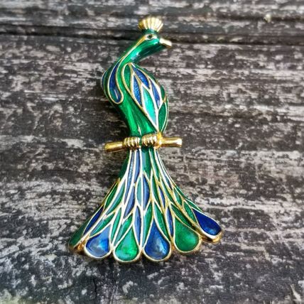 Green & Blue Peacock Brooch