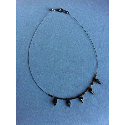 New Chunky Charm Ladies Silver Colour Necklace With Rhombus Beads