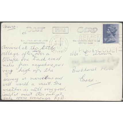 Flash, Highest Village in England, Staffordshire, 1978 - RP Postcard