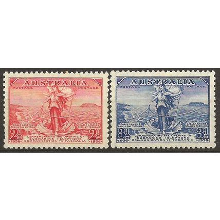 Australia 1936 SG159-160 Submarine Telephone Link PAIR Mounted Mint ..