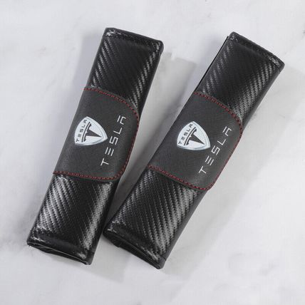 Cover Pad Fit For Tesla Unisex 2Pcs Black Color Car Seat Belt Shoulder Cushion
