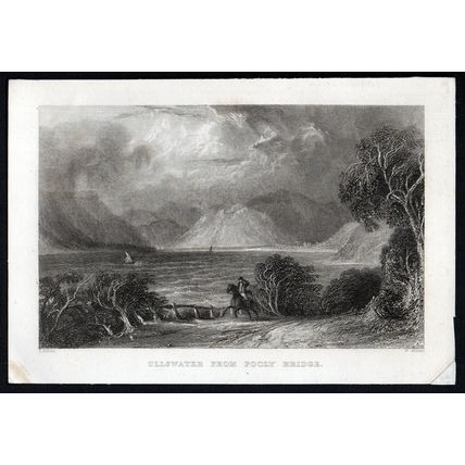 ULLSWATER FROM POOLY BRIDGE 1839 W. Miller - Thomas Allom ENGRAVING