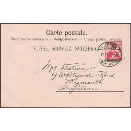 Hôtel du Cygne et Rigi, Lucerne, 1911 - Haefeli Frères CPA