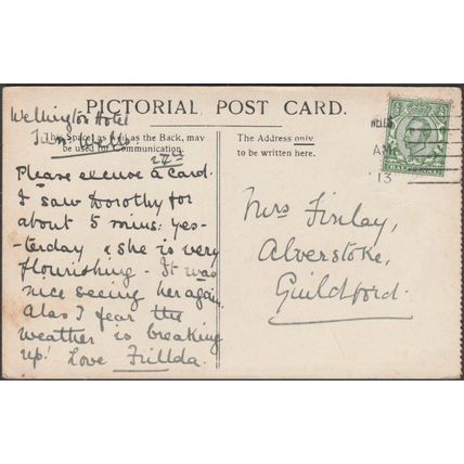 Tunbridge Wells from Hotel Wellington, Kent, 1913 - H Gordon Chase Postcard