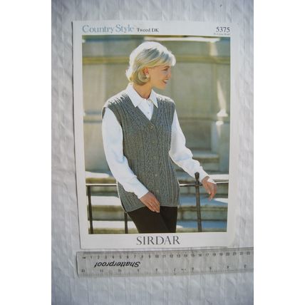 Vintage: Sirdar 5375 waistcoat, DK, 30-44 inch, 76-112 cm