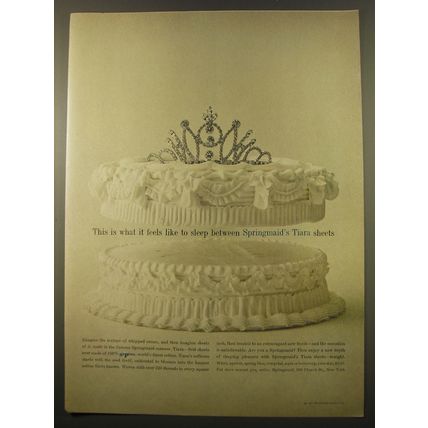 1961 Springmaid Tiara Sheets Advertisement - This is what it feels like