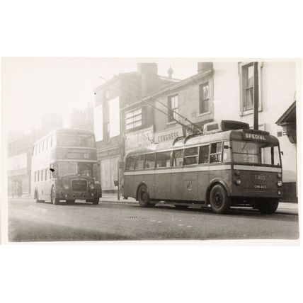 Bradford Tramways Old Bus At Shops 1950s PB Postcard Photo