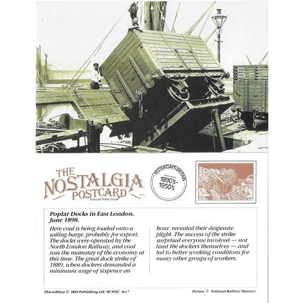 Railway Postcard NLR Poplar Docks North London Loading Coal 1898 - Nostalgia