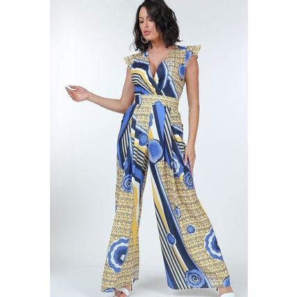 Women's Ruffle Sleeve Surplice Jumpsuit
