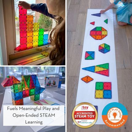 MAGNA-TILES Classic 100-Piece Magnetic Construction Set, the ORIGINAL Magnetic B