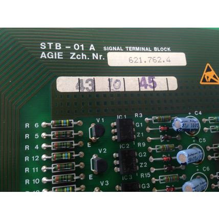 AGIE 621.762.4,AGIE STB-01A SIGNAL TERMINAL BLOCK PCB CARD CIRCUIT,BX