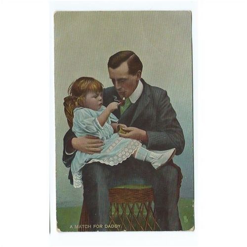 children postcard smoking not very pc. posted 1915